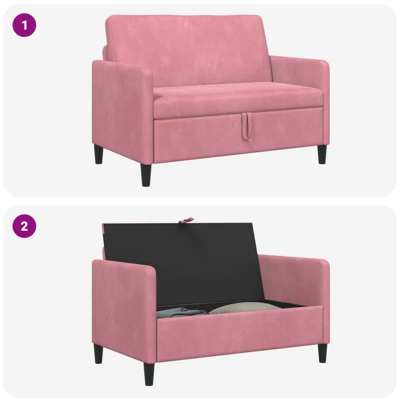 Sofa su saugojimo vieta Rožinė 122 x 78 x 87 cm Poliesteris