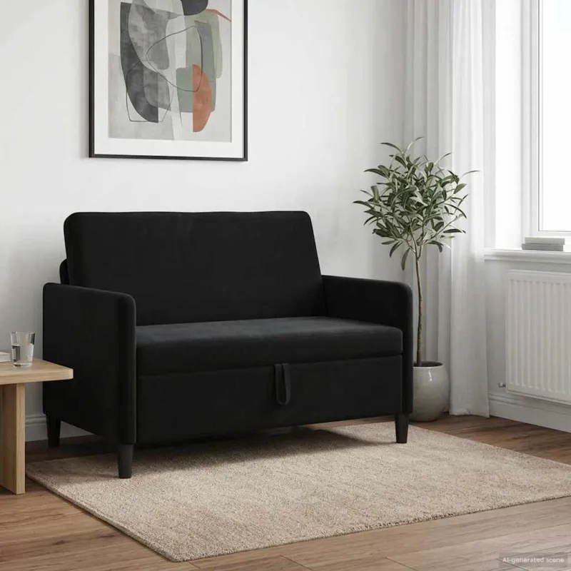 Sofa su saugojimo vieta Juoda 122 x 78 x 87 cm Poliesteris