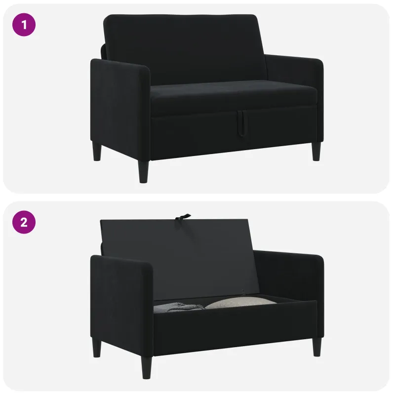 Sofa su saugojimo vieta Juoda 122 x 78 x 87 cm Poliesteris