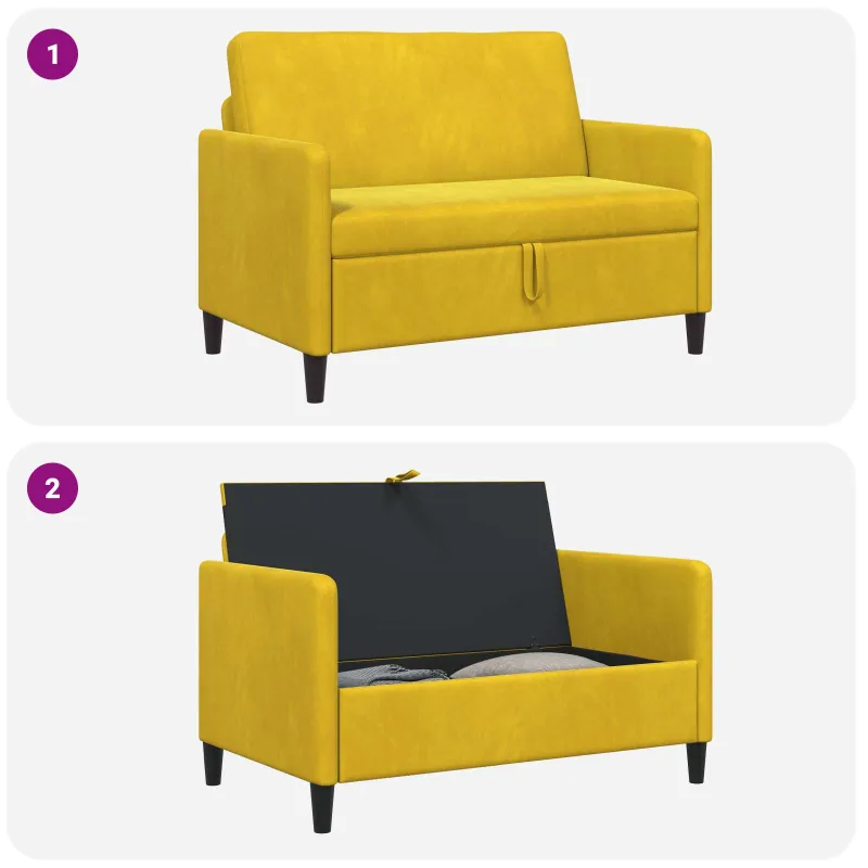 Sofa su saugojimo vieta Geltona 122 x 78 x 87 cm Poliesteris