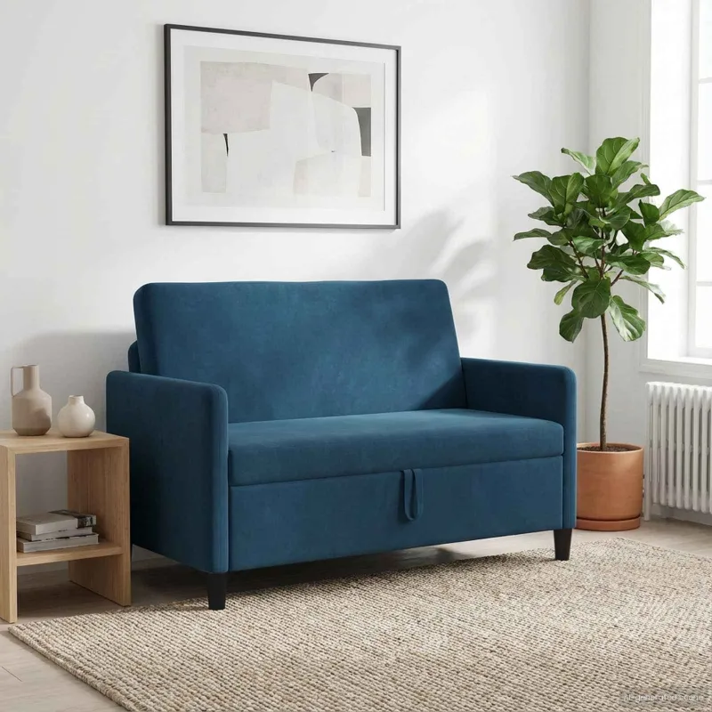 Sofa su saugojimo vieta Mėlyna 122 x 78 x 87 cm Poliesteris