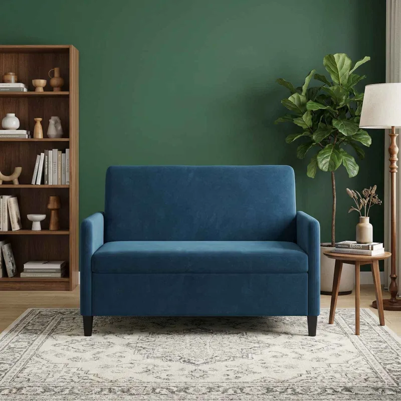Sofa su saugojimo vieta Mėlyna 122 x 78 x 87 cm Poliesteris