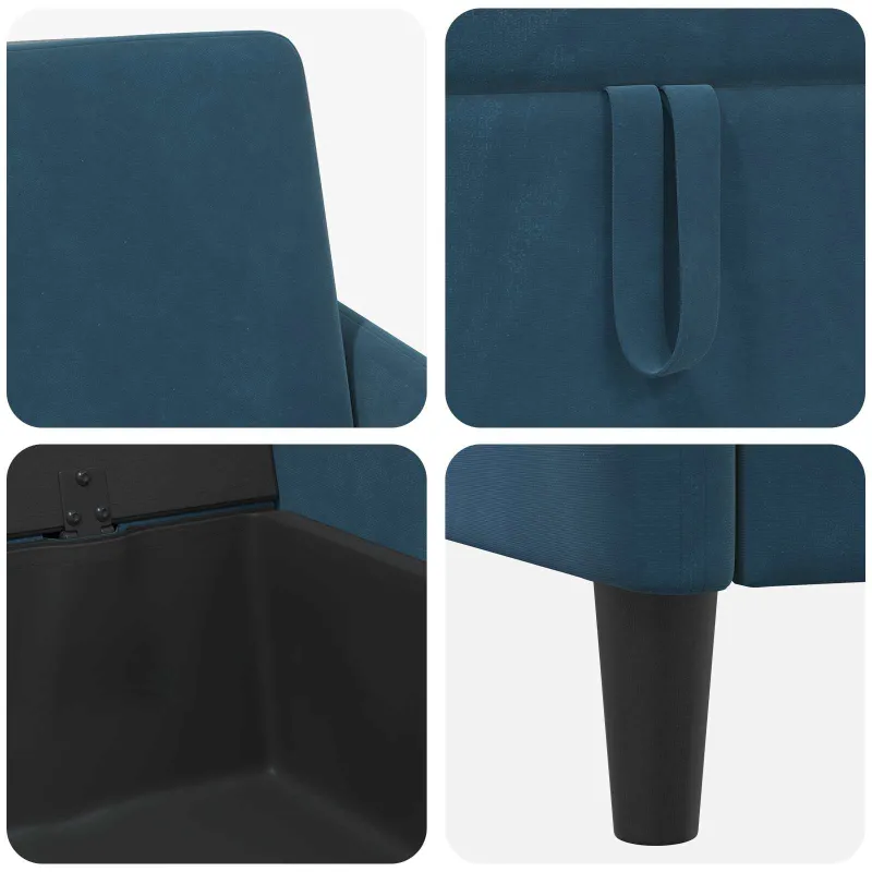 Sofa su saugojimo vieta Mėlyna 122 x 78 x 87 cm Poliesteris