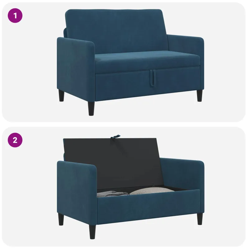 Sofa su saugojimo vieta Mėlyna 122 x 78 x 87 cm Poliesteris