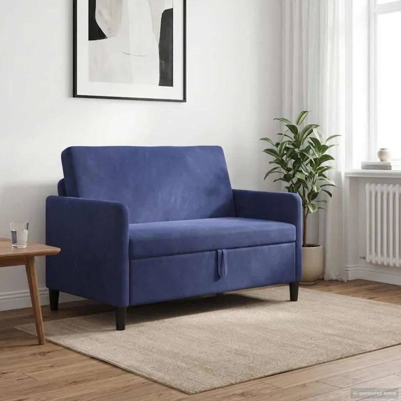 Sofa su saugojimo vieta Policijos mėlyna 122 x 78 x 87 cm