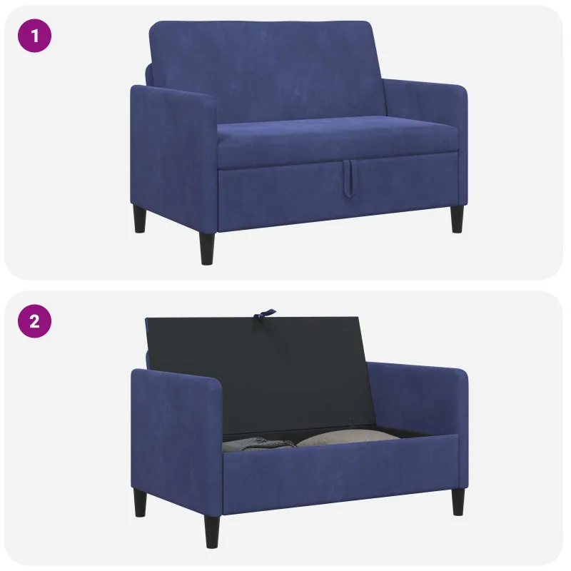 Sofa su saugojimo vieta Policijos mėlyna 122 x 78 x 87 cm