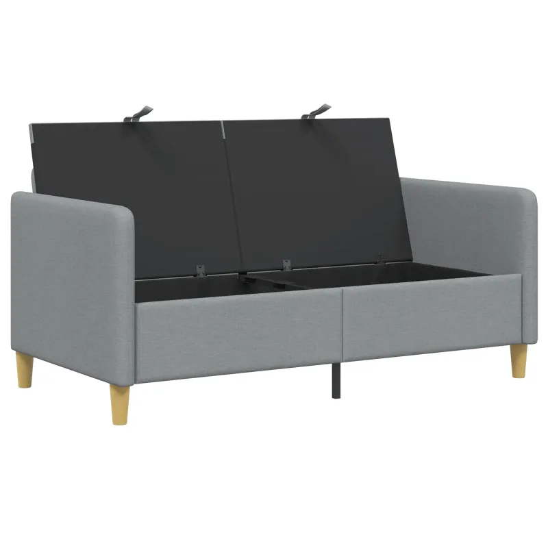 Sofa su saugojimo vieta Šviesiai pilka 152 x 78 x 87 cm