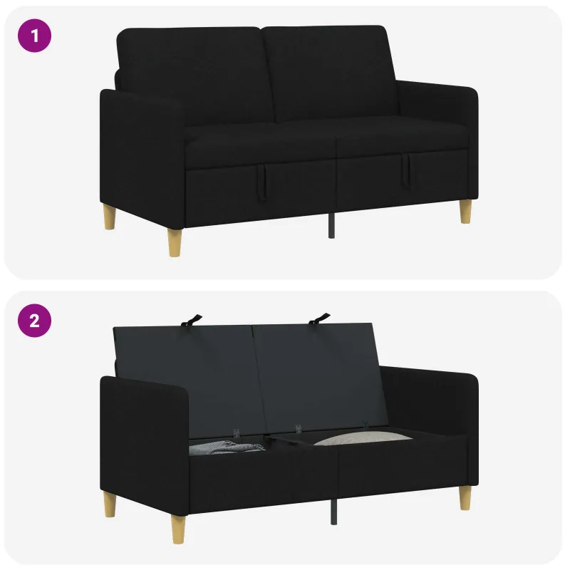Sofa su saugojimo vieta Juoda 152 x 78 x 87 cm Poliesteris