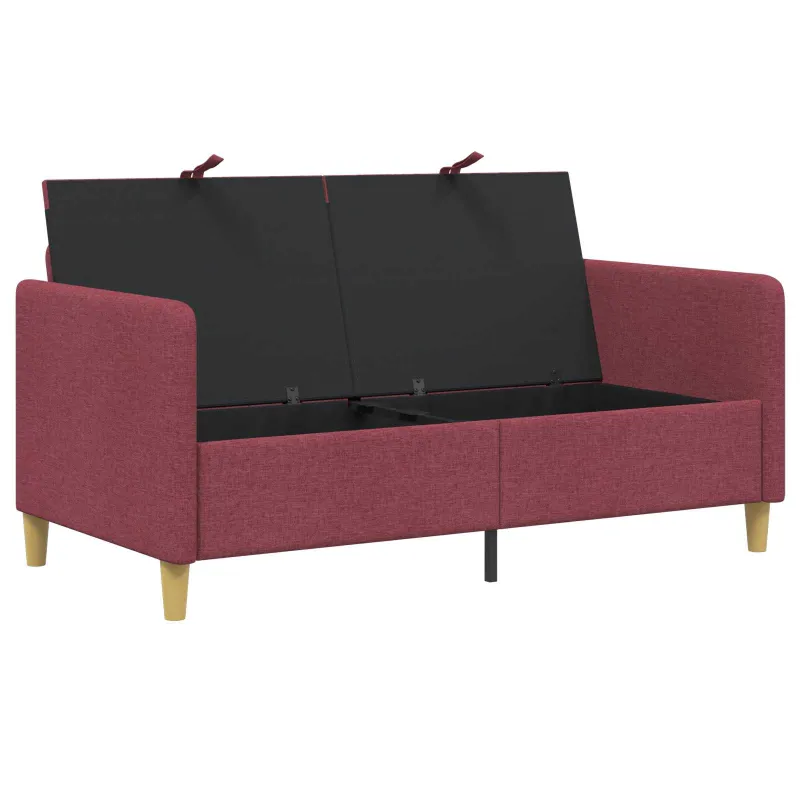 Sofa su saugojimo vieta Vyno raudona 152 x 78 x 87 cm