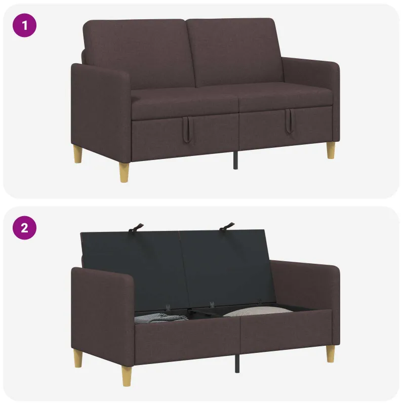 Sofa su saugojimo vieta Tamsiai rudas 152 x 78 x 87 cm