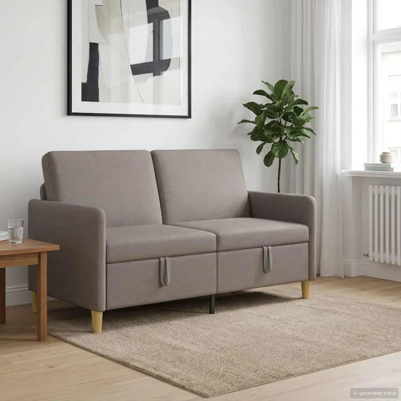 Sofa su saugojimo vieta Taupe 152 x 78 x 87 cm Poliesteris