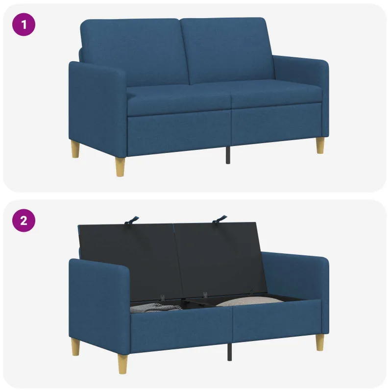 Sofa su saugojimo vieta Mėlyna 152 x 78 x 87 cm Poliesteris