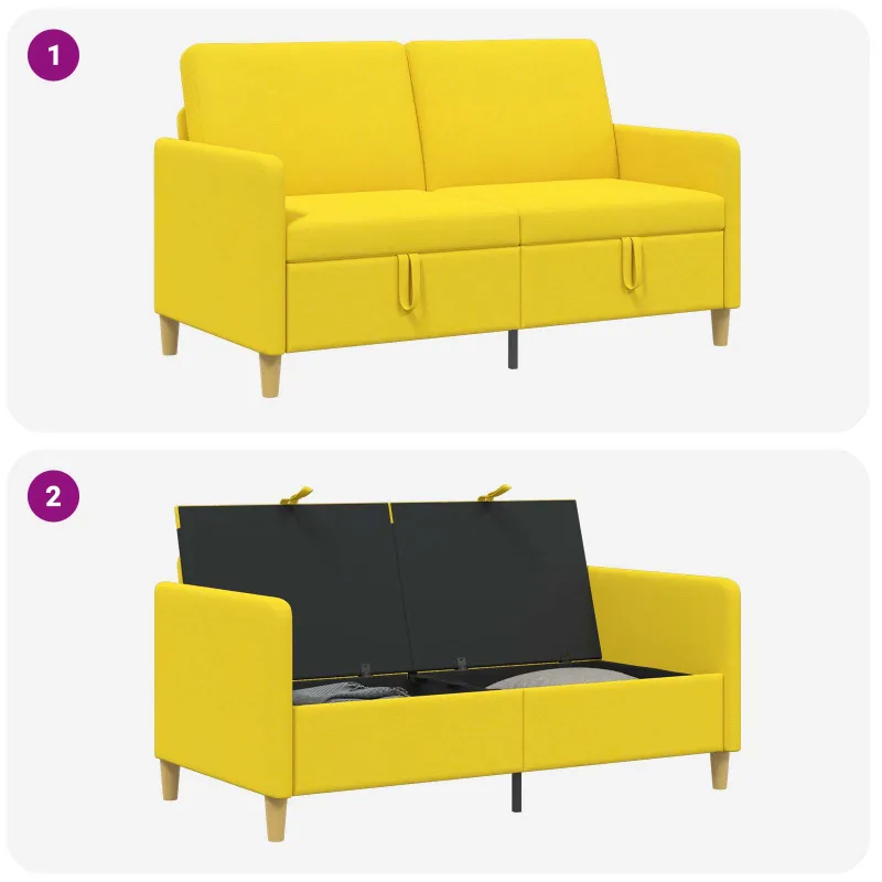 Sofa su saugojimo vieta Šviesi geltona 152 x 78 x 87 cm