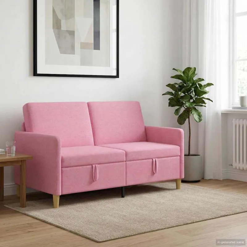 Sofa su saugojimo vieta Rožinė 152 x 78 x 87 cm Poliesteris