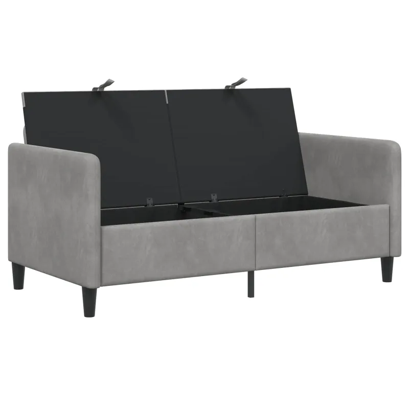 Sofa su saugojimo vieta Šviesiai pilka 152 x 78 x 87 cm