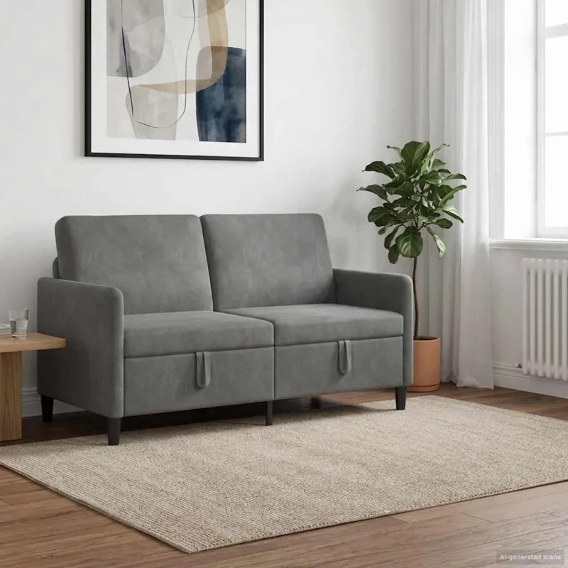 Sofa su saugojimo vieta Tamsiai pilka 152 x 78 x 87 cm