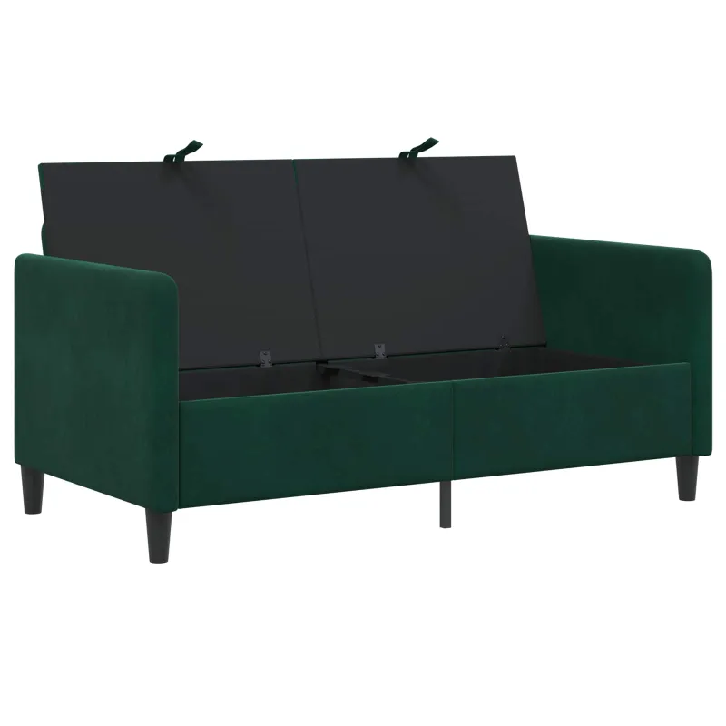 Sofa su saugojimo vieta Tamsiai žalia 152 x 78 x 87 cm
