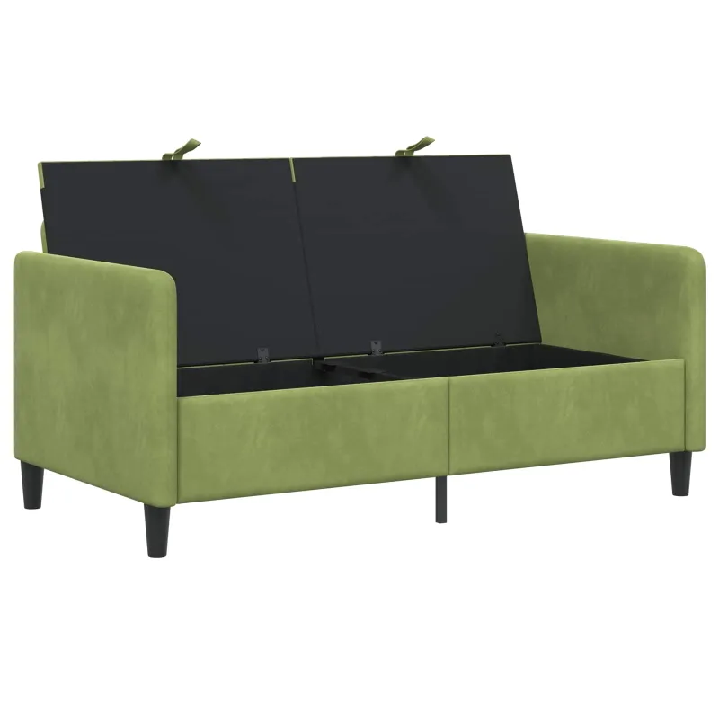 Sofa su saugojimo vieta Šviesiai žalia 152 x 78 x 87 cm