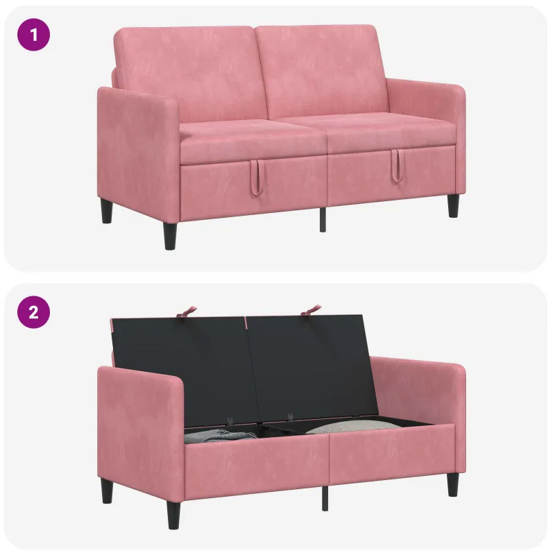 Sofa su saugojimo vieta Rožinė 152 x 78 x 87 cm Poliesteris