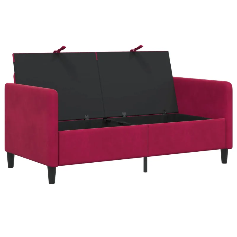 Sofa su saugojimo vieta Vyno raudona 152 x 78 x 87 cm