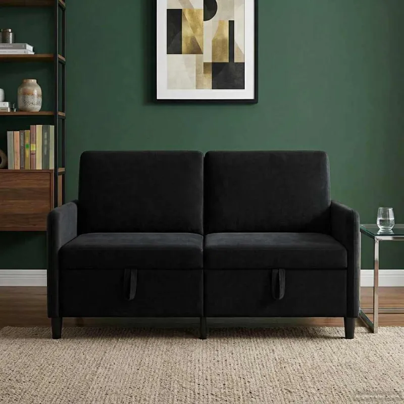 Sofa su saugojimo vieta Juoda 152 x 78 x 87 cm Poliesteris