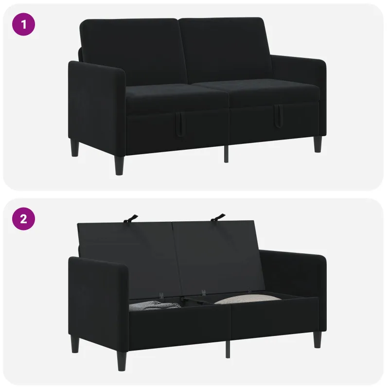 Sofa su saugojimo vieta Juoda 152 x 78 x 87 cm Poliesteris