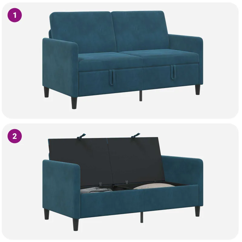 Sofa su saugojimo vieta Mėlyna 152 x 78 x 87 cm Poliesteris