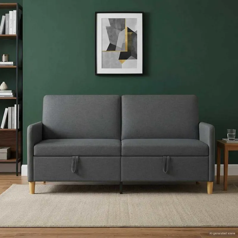 Sofa su saugojimo vieta Tamsiai pilka 172 x 78 x 87 cm