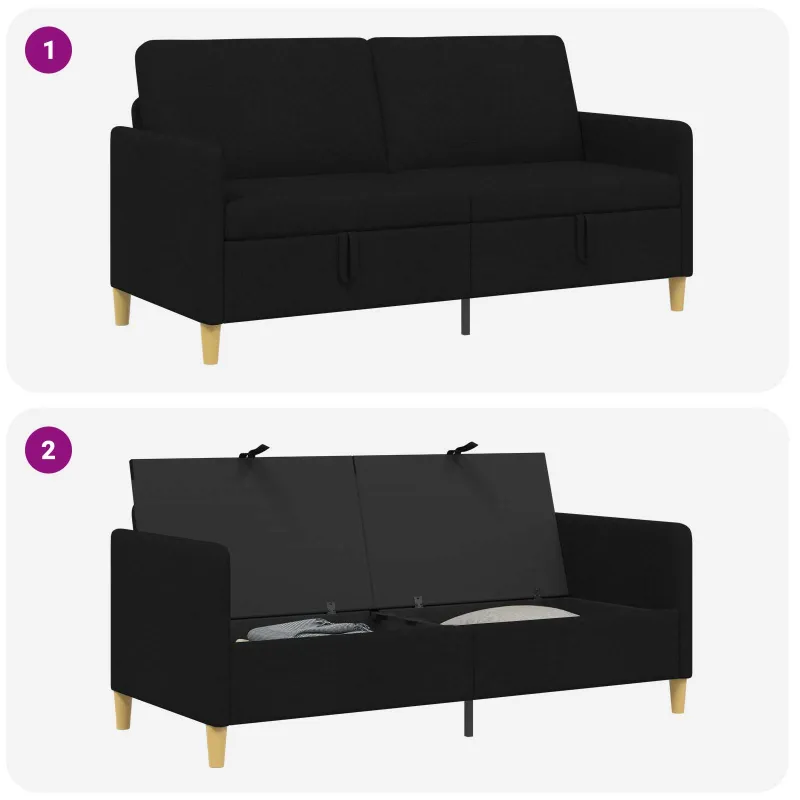 Sofa su saugojimo vieta Juoda 172 x 78 x 87 cm Poliesteris