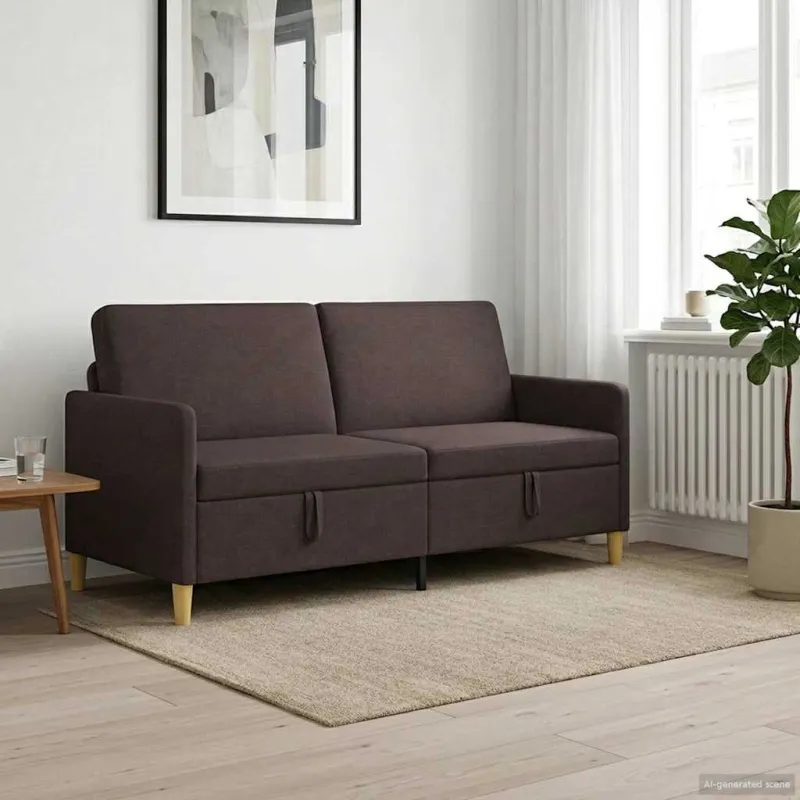 Sofa su saugojimo vieta Tamsiai rudas 172 x 78 x 87 cm