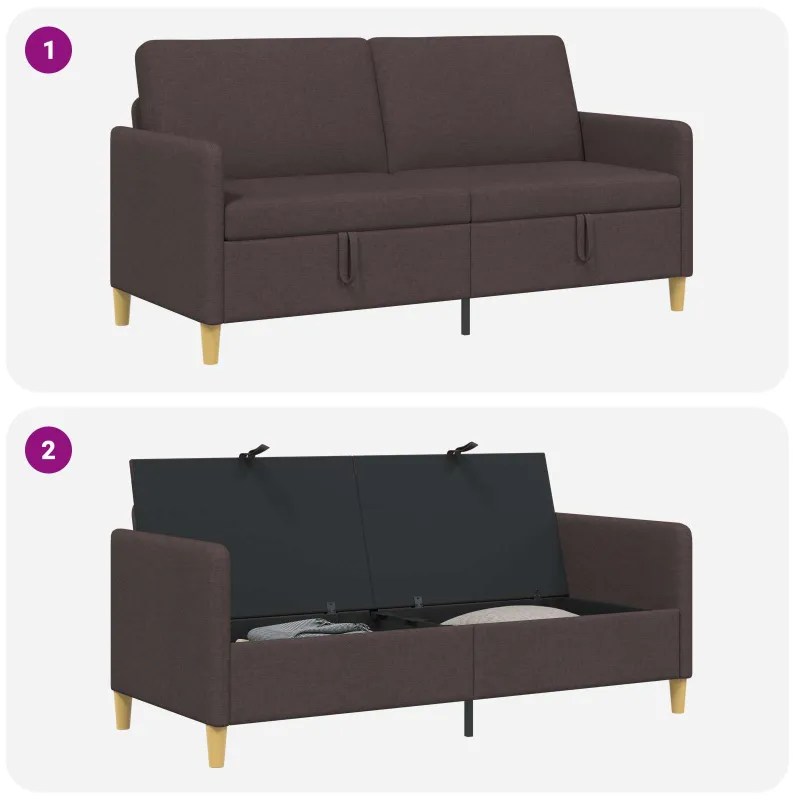 Sofa su saugojimo vieta Tamsiai rudas 172 x 78 x 87 cm