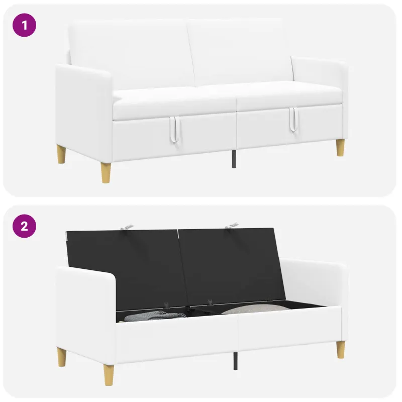 Sofa su saugojimo vieta Balta 172 x 78 x 87 cm Poliesteris