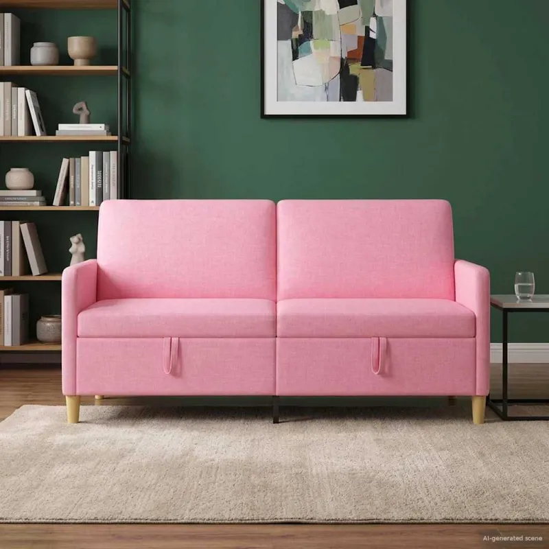 Sofa su saugojimo vieta Rožinė 172 x 78 x 87 cm Poliesteris