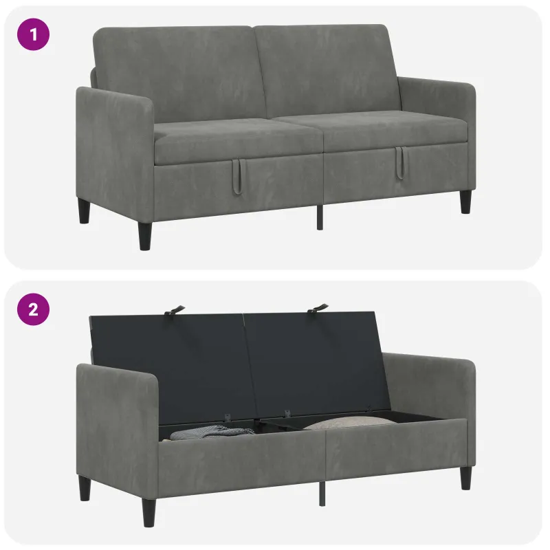 Sofa su saugojimo vieta Tamsiai pilka 172 x 78 x 87 cm