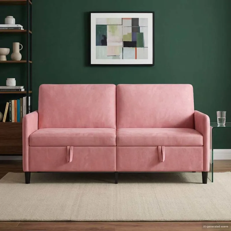 Sofa su saugojimo vieta Rožinė 172 x 78 x 87 cm Poliesteris