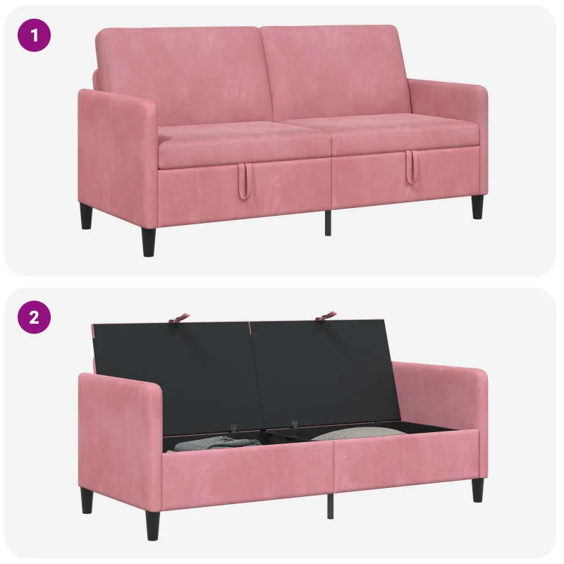 Sofa su saugojimo vieta Rožinė 172 x 78 x 87 cm Poliesteris