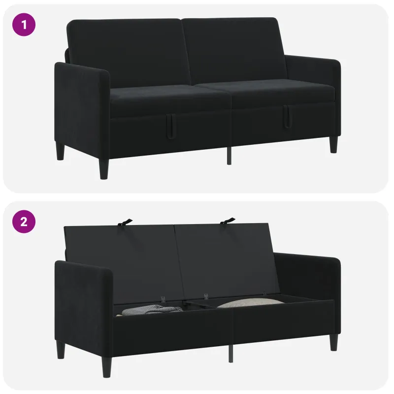 Sofa su saugojimo vieta Juoda 172 x 78 x 87 cm Poliesteris