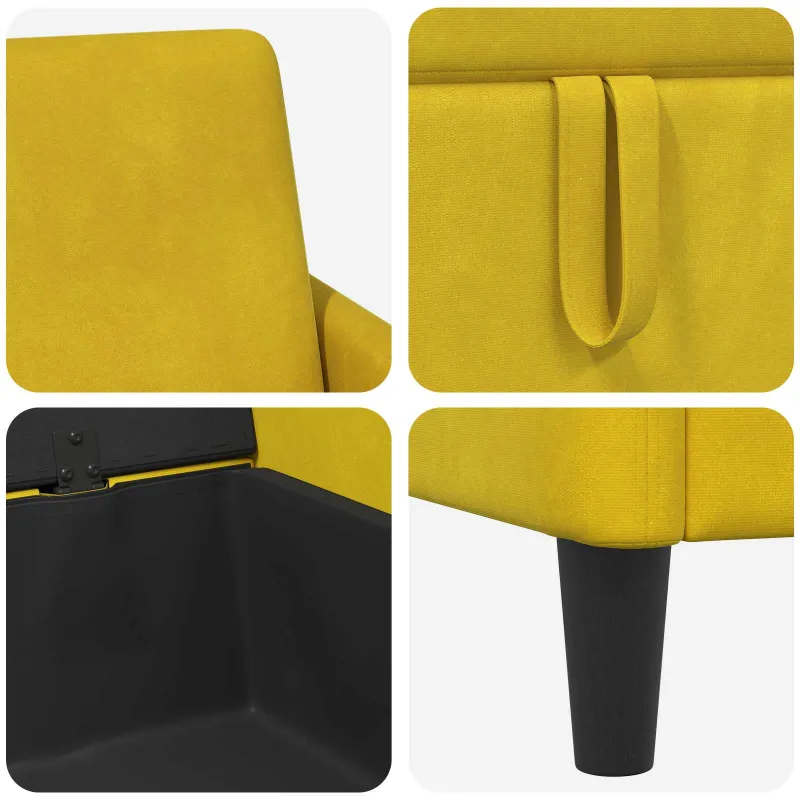 Sofa su saugojimo vieta Geltona 172 x 78 x 87 cm Poliesteris