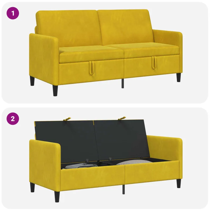 Sofa su saugojimo vieta Geltona 172 x 78 x 87 cm Poliesteris