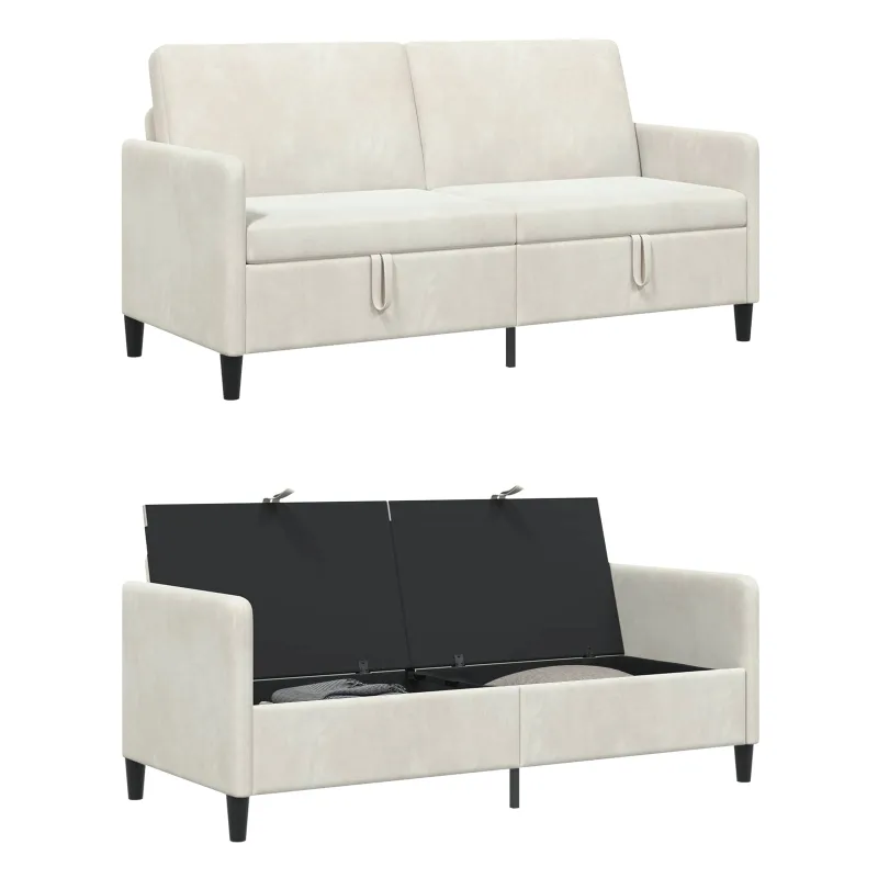 Sofa su saugojimo vieta Kreminė 172 x 78 x 87 cm Poliesteris