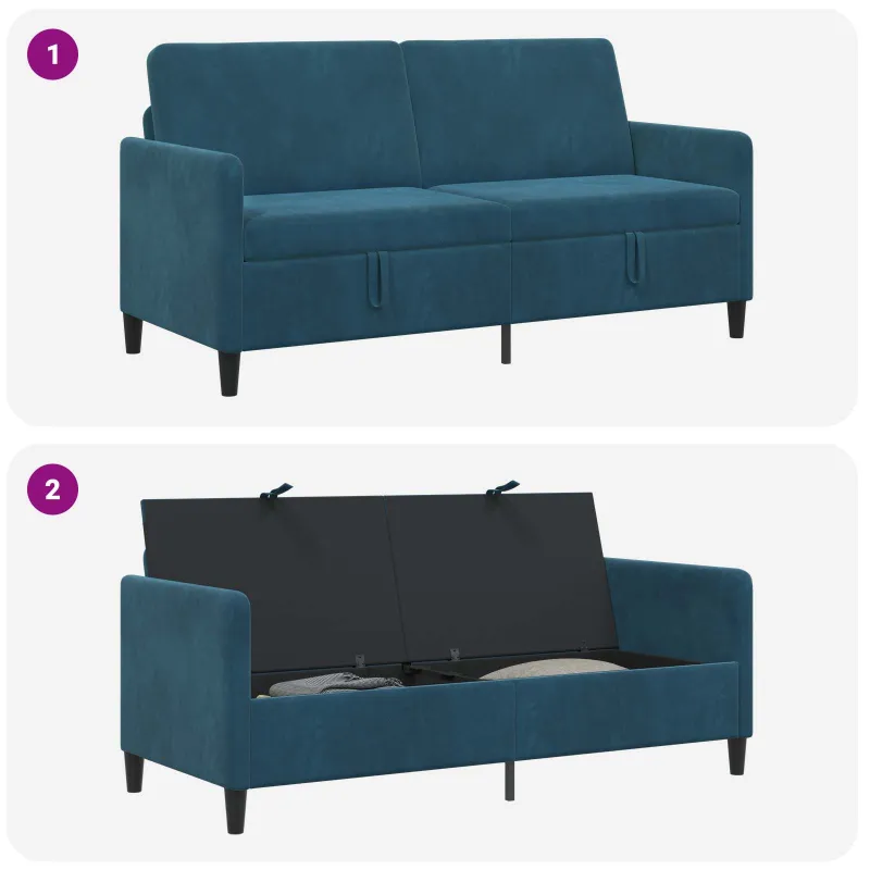 Sofa su saugojimo vieta Mėlyna 172 x 78 x 87 cm Poliesteris