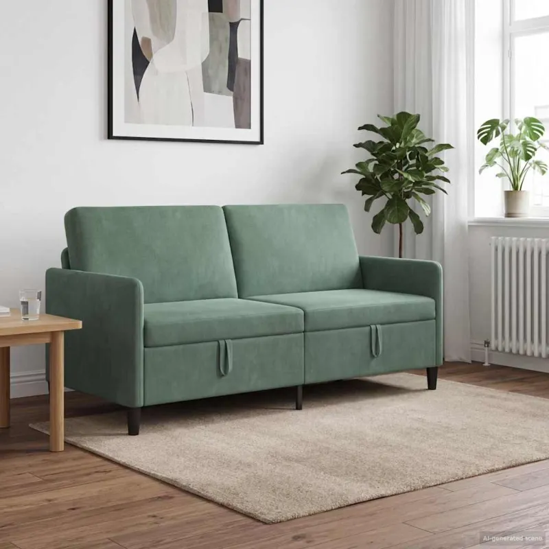 Sofa su saugojimo vieta Jūrinė žalia 172 x 78 x 87 cm