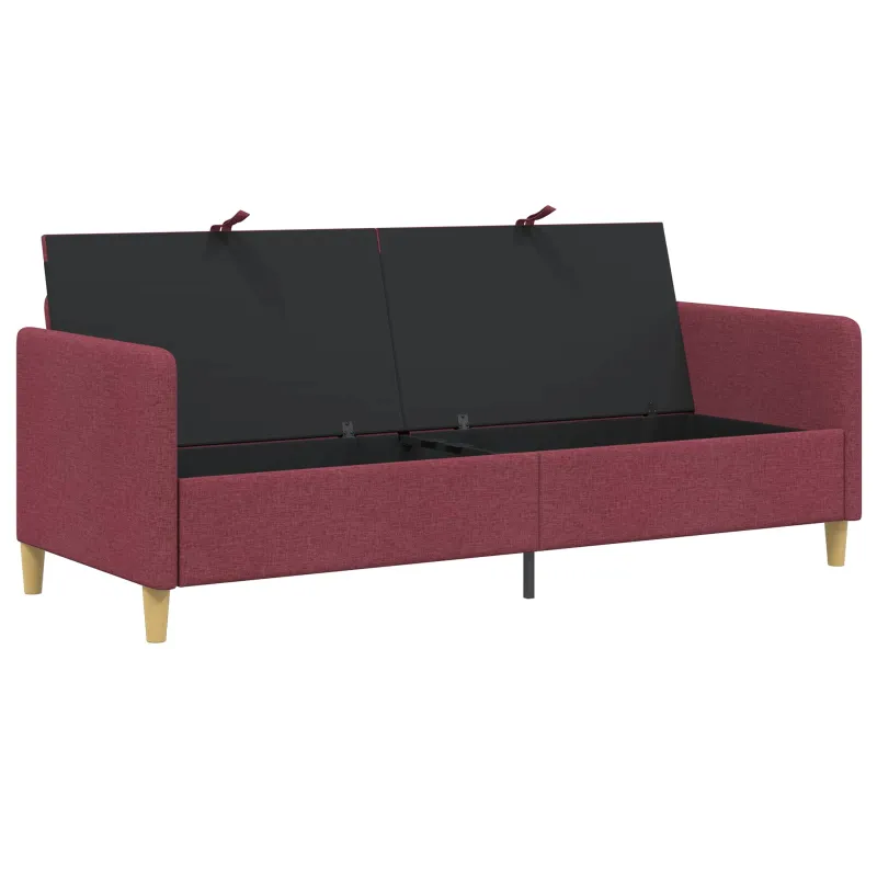 Sofa su saugojimo vieta Vyno raudona 192 x 78 x 87 cm