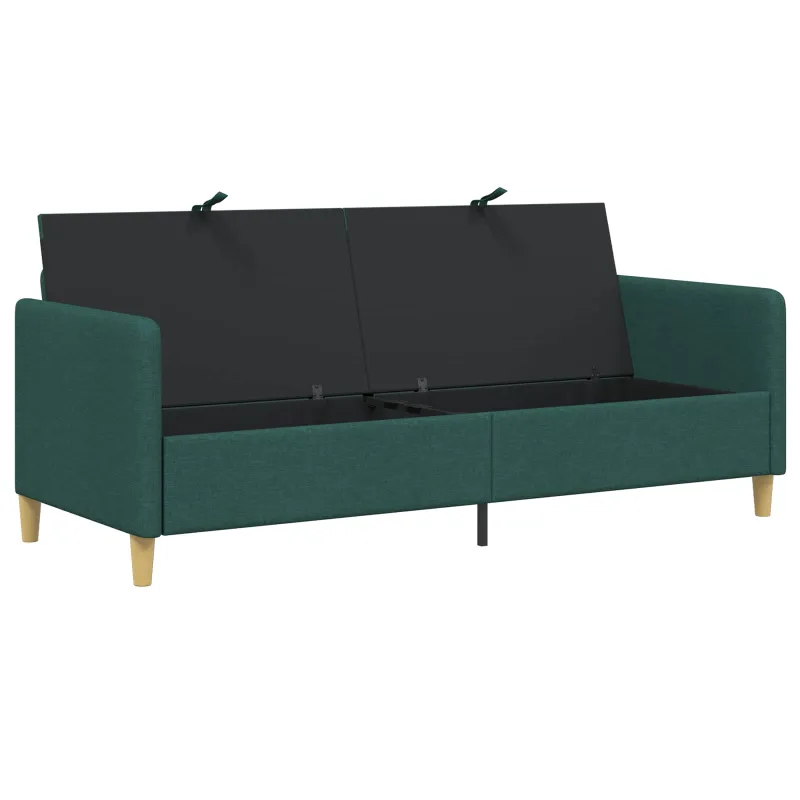 Sofa su saugojimo vieta Tamsiai žalia 192 x 78 x 87 cm