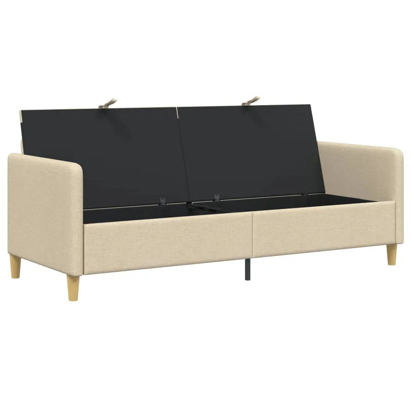 Sofa su saugojimo vieta Kreminė 192 x 78 x 87 cm Poliesteris