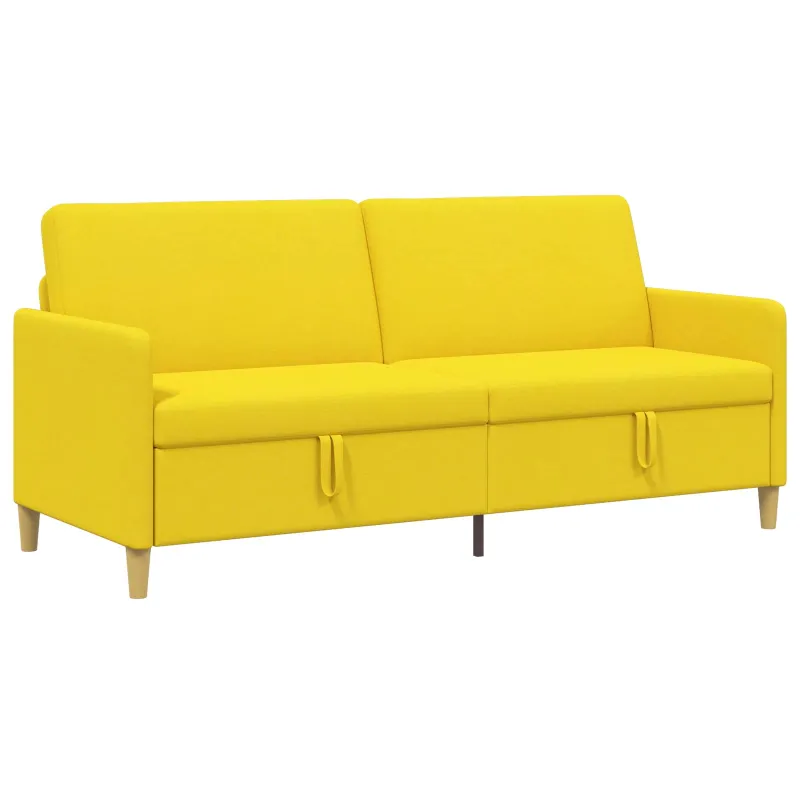 Sofa su saugojimo vieta Šviesi geltona 192 x 78 x 87 cm
