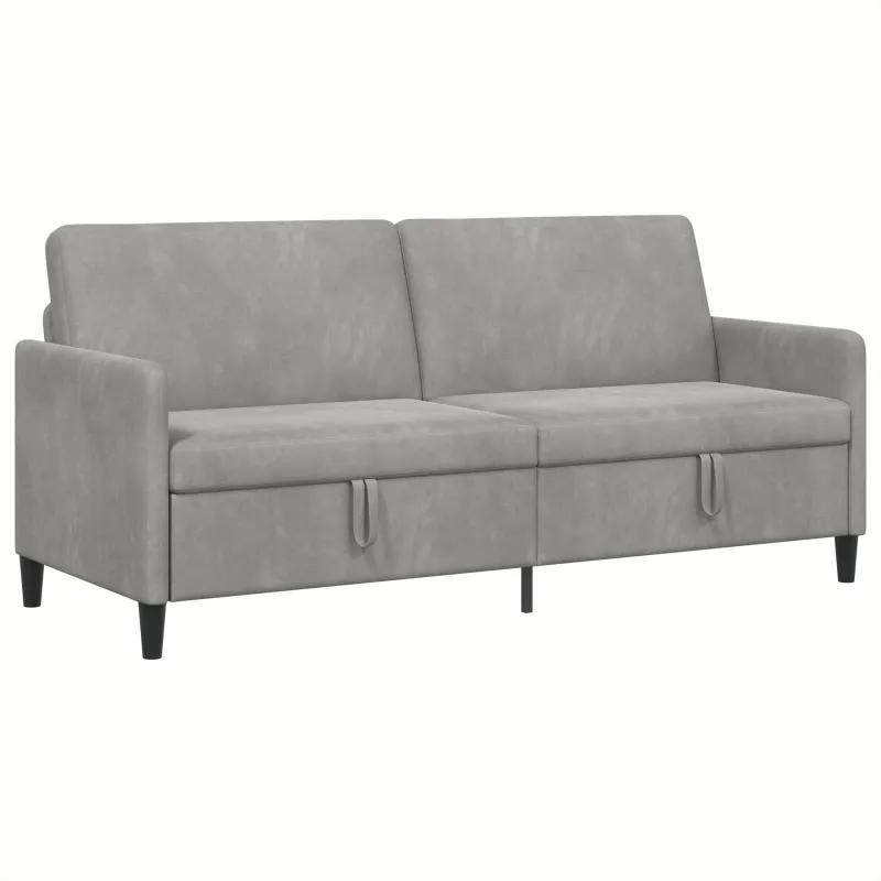 Sofa su saugojimo vieta Šviesiai pilka 192 x 78 x 87 cm