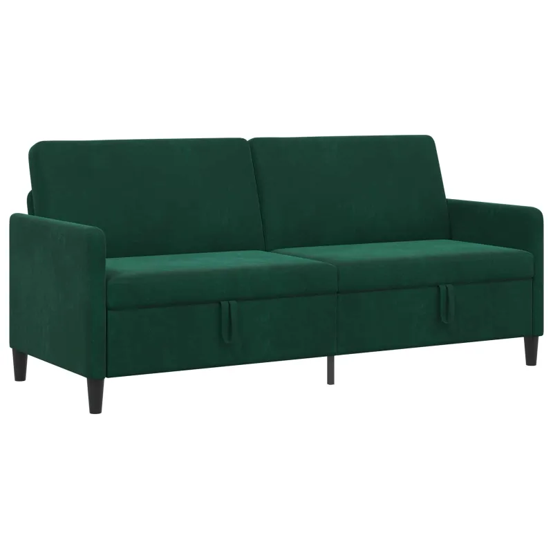 Sofa su saugojimo vieta Tamsiai žalia 192 x 78 x 87 cm