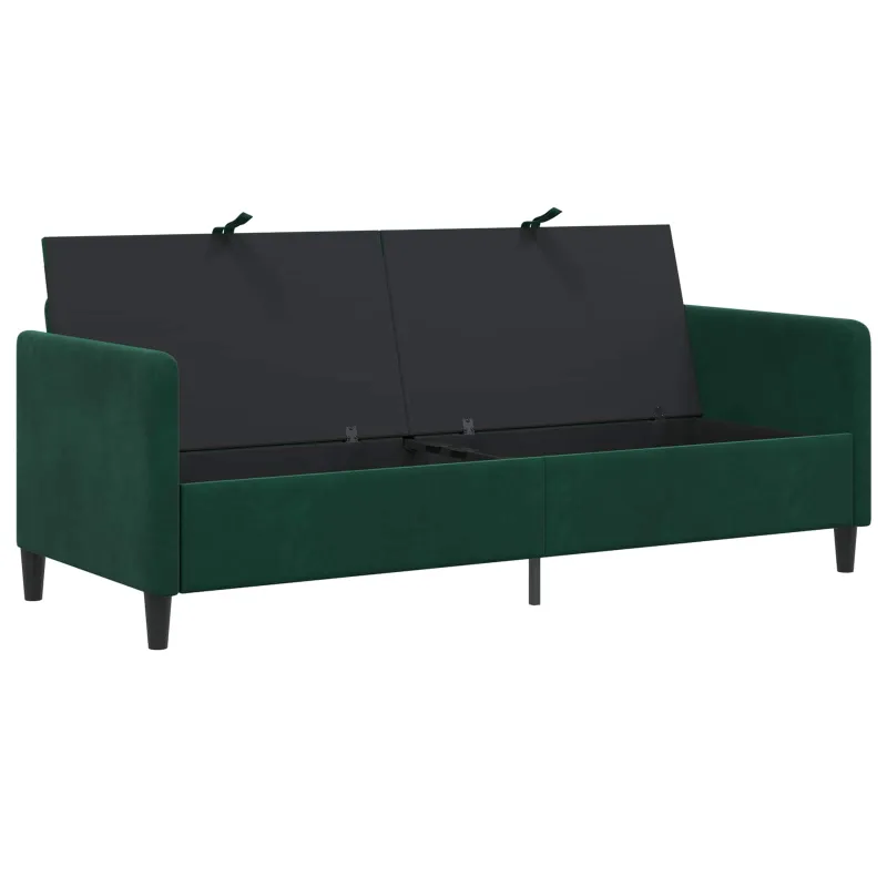 Sofa su saugojimo vieta Tamsiai žalia 192 x 78 x 87 cm