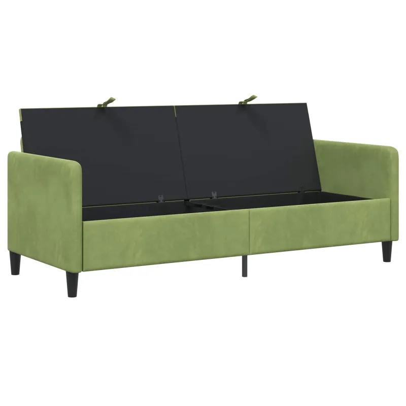 Sofa su saugojimo vieta Šviesiai žalia 192 x 78 x 87 cm